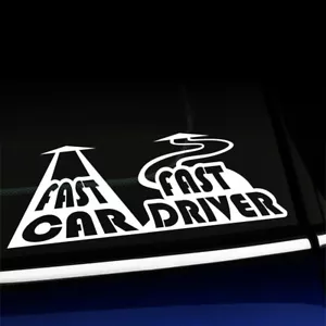 Fast Car Fast Driver - Straight Road vs Curves Sticker Decal - Choose the color! - Bild 1 von 26
