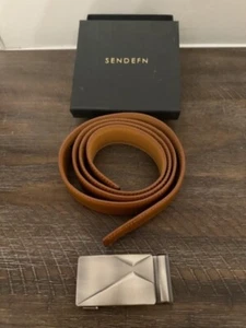 NIB Sendefn 30/125 Mens Brown Leather Belt with Buckle - Picture 1 of 7