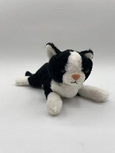 Gund Tuxedo Cat Plush Kitten Black White Kitty 10" Green Eyes 4046474 Laying - Picture 1 of 11