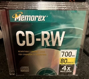 Memorex CD-RW 4 Discs NEW - Rewritable 700mb 80 Min Audio Recording Time -Sealed - Bild 1 von 2