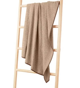 AKWAABA INNS FOR HOTEL COLLECTION Boucle Faux Leather Trim Throw, 50" x 70", - Picture 1 of 1
