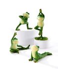 Ensemble de 4 figurines de yoga grenouille verte étirées zen 4 poses différentes étang jardin 