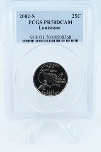 2002-S PCGS PR70DCAM Louisiana State Quarter Proof 25C - Picture 1 of 2