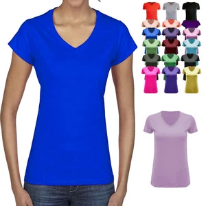WOMENS LADIES CASUAL CAP SLEEVE PLAIN V NECK STRETCHY JERSEY T SHIRT TOP - Picture 1 of 25