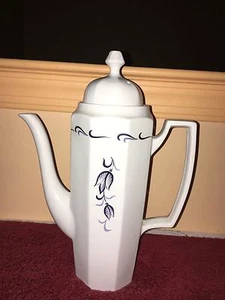 Vintage Grindley Ascot Avon Blau Kaffeekanne England Satin Weiß Eisenstein 1-6 - Bild 1 von 7