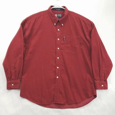 Camisa Chaps Ralph Lauren Hombre XL Roja 100% Algodón Pana Manga Larga Abotonada Foto 1 de 4