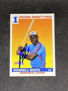 Carta Auto firmata Rondell White Montreal Expos 1991 Score #390 ~ Certificato di autenticità - Foto 1 di 3