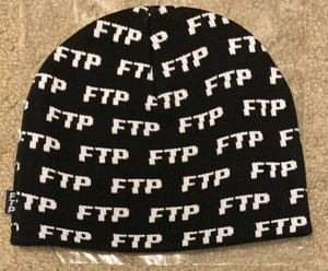 Neu mit Etikett FTP Fuckthepopulation All Over Logo Beanie schwarz KOSTENLOSER VERSAND! - Bild 1 von 5