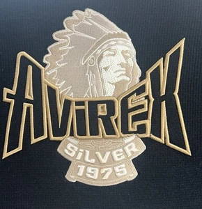Suéter De Colección AVIREX XL Corea Negro Indian Chief Plateado 1975 Pesado Bordado Hombres - Imagen 1 de 11