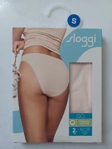 LOT DE 2 SLIPS SLOGGI GO H TAILLE S COTON BIO COULEUR BEIGE - Picture 1 of 2