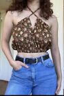 FLASH SALE!!!!Crop top Halterneck cotton fabric with elastic at the bottom