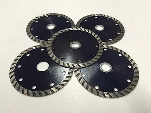 5-pack! 7 inch Turbo Rim Diamond Blade For Cutting Tiles, Stones, Masonry - Picture 1 of 3