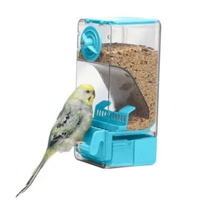 Automatic Bird Feeder, No Mess Bird Cage Feeder with Perch for Parakeet Blue - Picture 1 of 7