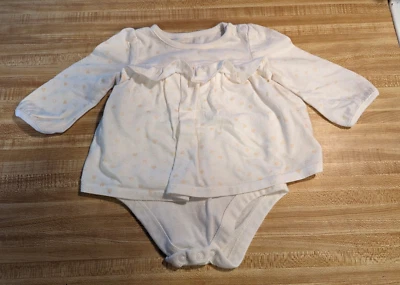 Vestido Garanimals Bebé Niña Talla 6-9 Meses 100% Algodón Corazones Blancos Foto 1 de 2