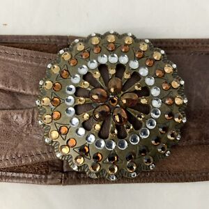Boston Proper Vintage Wide Thin Leather Multi Color Bead Women’s M / L Belt