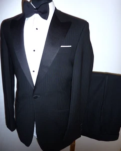 Men's Ben Sherman Tuxedo Black 2 Piece Suit 36 Dinner Jacket Trousers W 30 L 31 - Picture 1 of 11