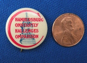 Pin de botón de celuloide de colección CHAMBERSBURG PA Constantemente Desafíos comparación - Imagen 1 de 2