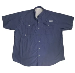 Columbia PFG Nylon Fishing Shirt Men’s 2XL Dark Blue Vented Nice! - Picture 1 of 8