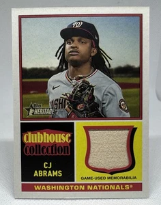 CJ Abrams #CCR-CA 2025 Topps Heritage Clubhouse Collection Relic Game Used Bat - Picture 1 of 8