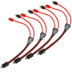 4 Pack 1 Female 2 Male RCA Splitter Cable Audio Competition Rated DS18 R1F2M - Picture 1 of 6