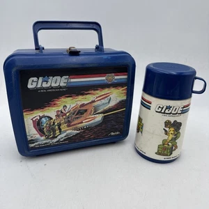 Vintage GI Joe Tiger Force Kunststoff blau Brotdose mit Thermoskanne (Aladdin, 1988) - Bild 1 von 24