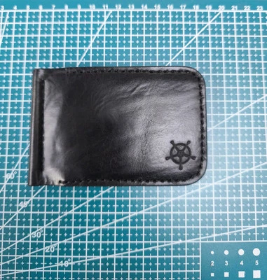Men's Handmade Leather Money Clip Wallet  Slim ID Card Holder - Image 1 of 4