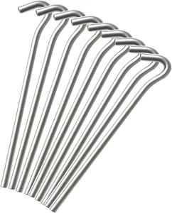 Steel Alloy Tent Pegs (20 Pack - 9 Inch), Galvanised Ground Pegs, Rust Free & Du - Picture 1 of 12