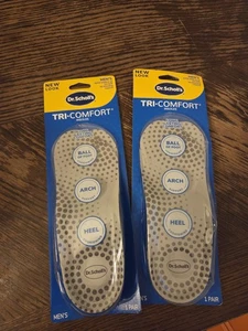 Dr. Scholls TRI-COMFORT solette scarpe uomo taglie 8-14 (taglia 3/4) 2 paia - Foto 1 di 2