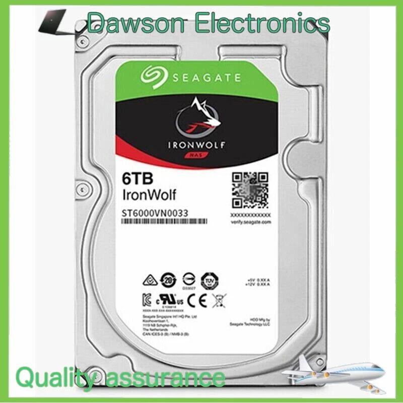 Seagate IronWolf ST6000VN0033 7200RPM 6TB 256MB Cache 3.5" Internal Hard Drive - Image 1 of 2