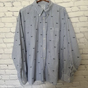 Brooks Brothers Striped Regent Fit All Over Sunglasses Print Button Down 2XL - Picture 1 of 13