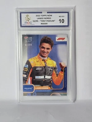 /99 Lando Norris 2021 Topps Now F1 #015 First Podium 1st Parallel MGC 10 MINT - Image 1 of 2