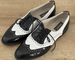 BALLY smoking donna vintage Spectator Oxford punta alare nero bianco Marcel taglia 5,5 - Foto 1 di 11