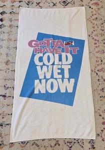 RARE Vintage 90s Pepsi Cola Beach Bath Towel Promo Gotta Have It COLD WET NOW - Picture 1 of 5