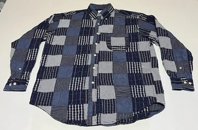 Camisa deportiva vintage Brooks Brothers para hombre M azul retazos madras botones a cuadros Foto 1 de 4