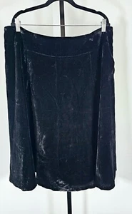 Falda midi Charter Club de terciopelo negro línea A, talla 18W vacaciones - Imagen 1 de 8