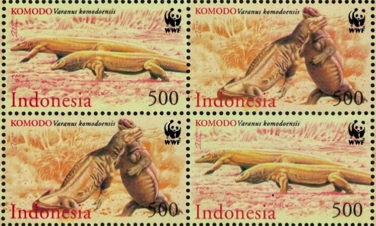 Indonesia #Mi2005-Mi2008 MNH 2000 Komodo Dragons WWF [1911-1914] Foto 1 de 1