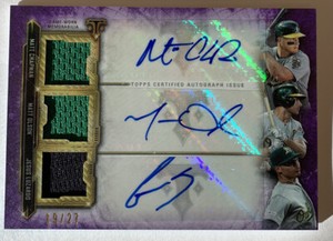 2020 Triple Threads Matt Olson Chapman Luzardo Triple Patch Auto /27 Athletics