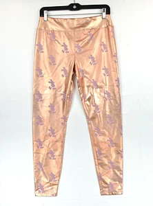 Disney Parks Mickey Mouse Rose Gold Metallic Women's Leggings Size M - Picture 1 of 5