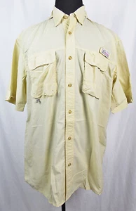 Camisa de pesca deportiva mundial de nailon ventilada amarilla manga corta L - Imagen 1 de 2