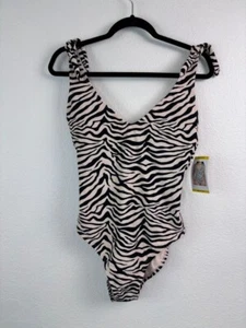 Social Standard Sanctuary women's medium black beige animal print one piece swim - Picture 1 of 6