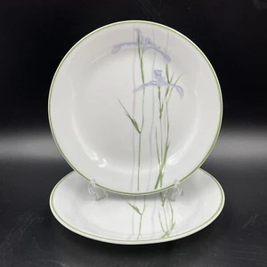 Corelle Shadow Iris Salad Dessert Plate 7 In Purple Flower NEAR MINT Lot of 2 - Picture 1 of 8