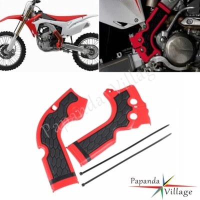 Pair Red Frame Guards Plastic Protector For Honda CRF250R CRF450R 2014-2016 - Image 1 of 4