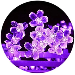 Christmas Solar Lights Outdoor Lighting Cherry Blossom Solar String Lights, - Picture 1 of 8