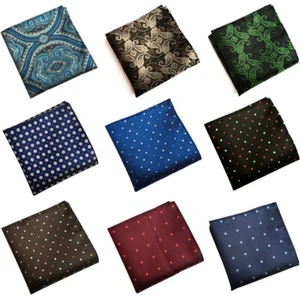 Men Fashion Polka Dots Flowers Paisley Jacquard Handkerchief Pocket Square Hanky - Picture 1 of 13