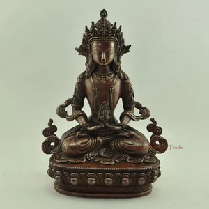 Estatua de cobre de alta calidad 9" Aparmita / Amitayus / Tsepame de Patan, Nepal - Imagen 1 de 4