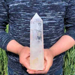 2.42LB Clear quartz Obelisk Natural Reiki Crystal Wand Point Decor Gift XA6251 - Picture 1 of 12