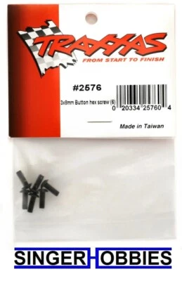 Traxxas 2576 Screws 3x8mm button-Head Machine Hex Drive (6) NEW IN PACKAGE TRA1 - Image 1 of 2