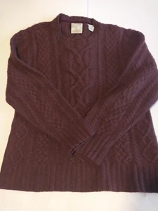 Timberland Cable Sweater Mens L Maroon Merino Angora Cashmere Viscose Wool - Picture 1 of 6