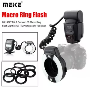 Meike MK-14EXT i-TTL LED Macro Ring Light Flash For Nikon D5600 D5200 D5100 D90 - Picture 1 of 11