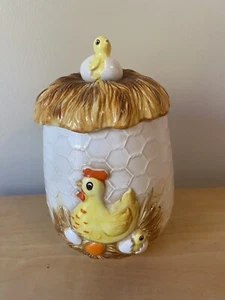 Sears & Rehbock Küche Keramik Kanister Huhn und Ei Vintage 8,5 "mit Deckel. - Bild 1 von 12